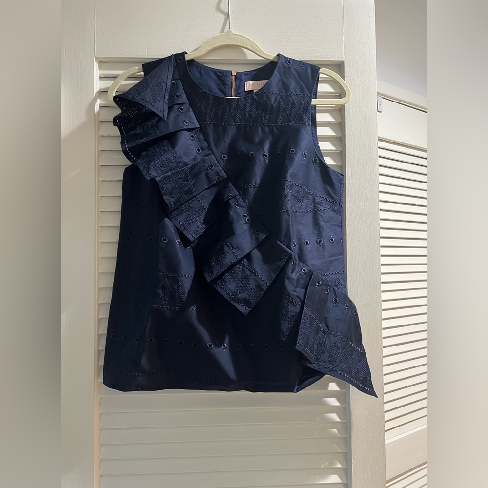 Ted Baker Forelli Ruffle Embroidered Top - Picture 4 of 8